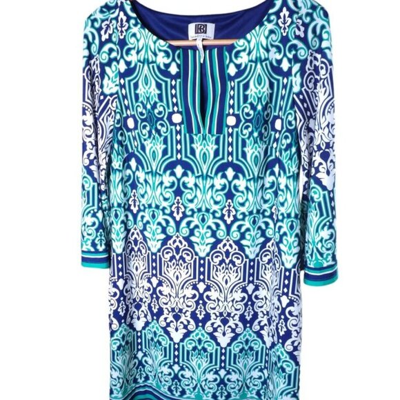 Women's Laundry By Design Dress Turquoise Navy Summer Spring 10 - Picture 1 of 3